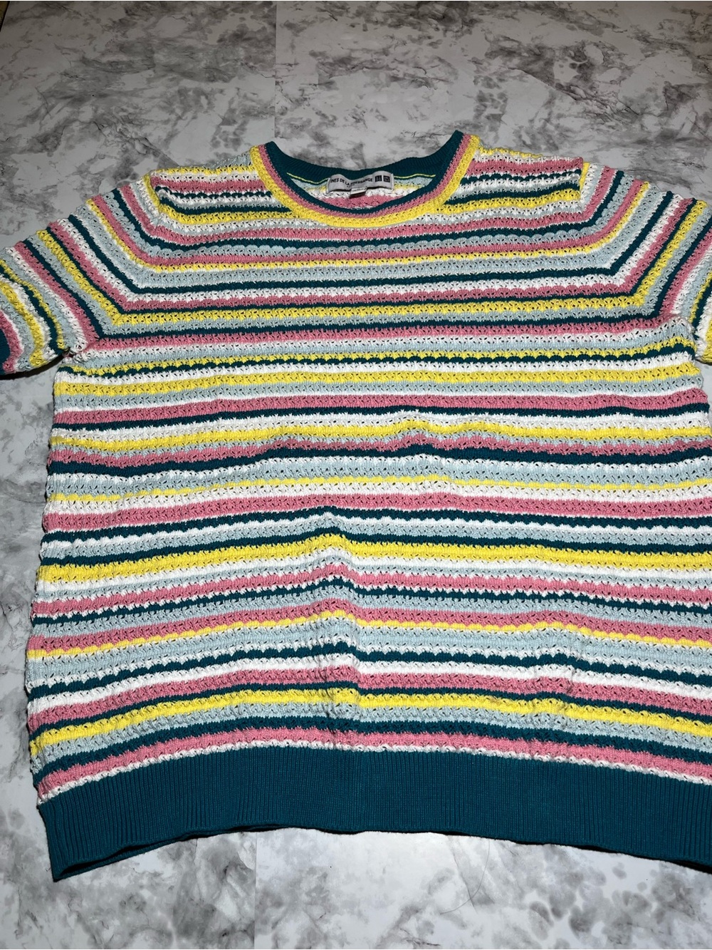 UNIQLO x Ines de la Fressange Striped Crochet Knit Top - Multicolor